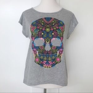 Charlotte Russe gray shirt with skull detail M